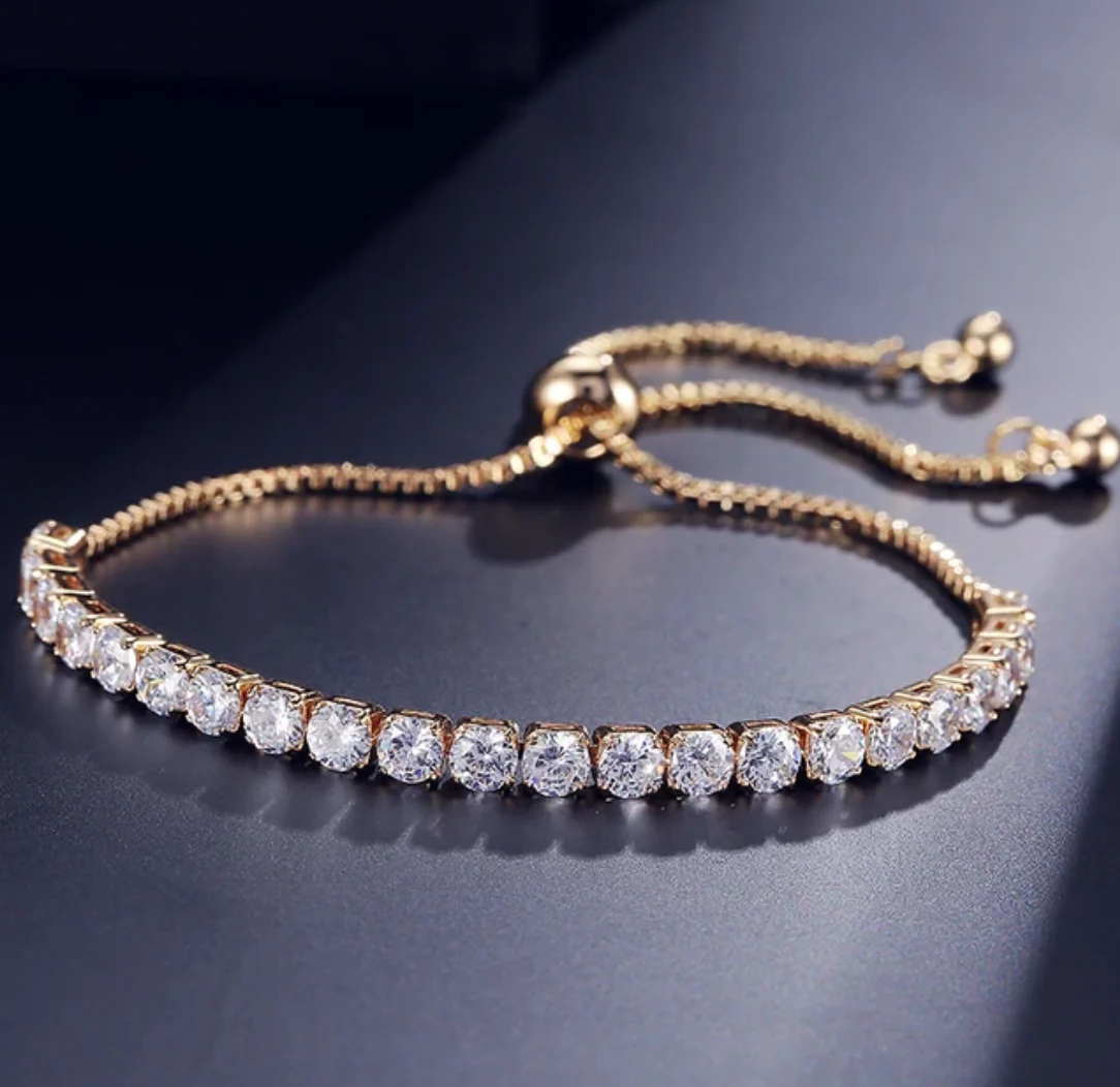 18K Gold Bracelet Full of Strass