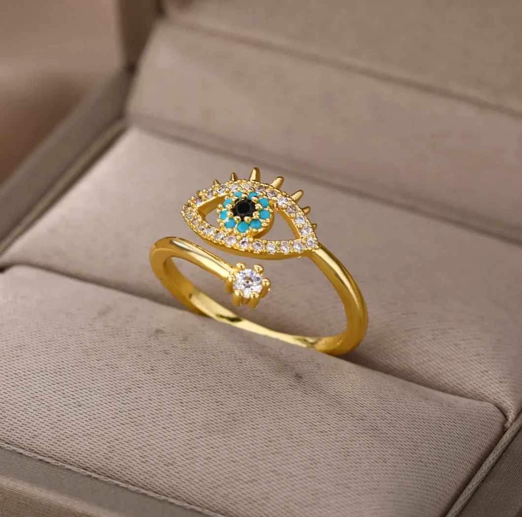 18K Gold Plated Evil Eye Ring