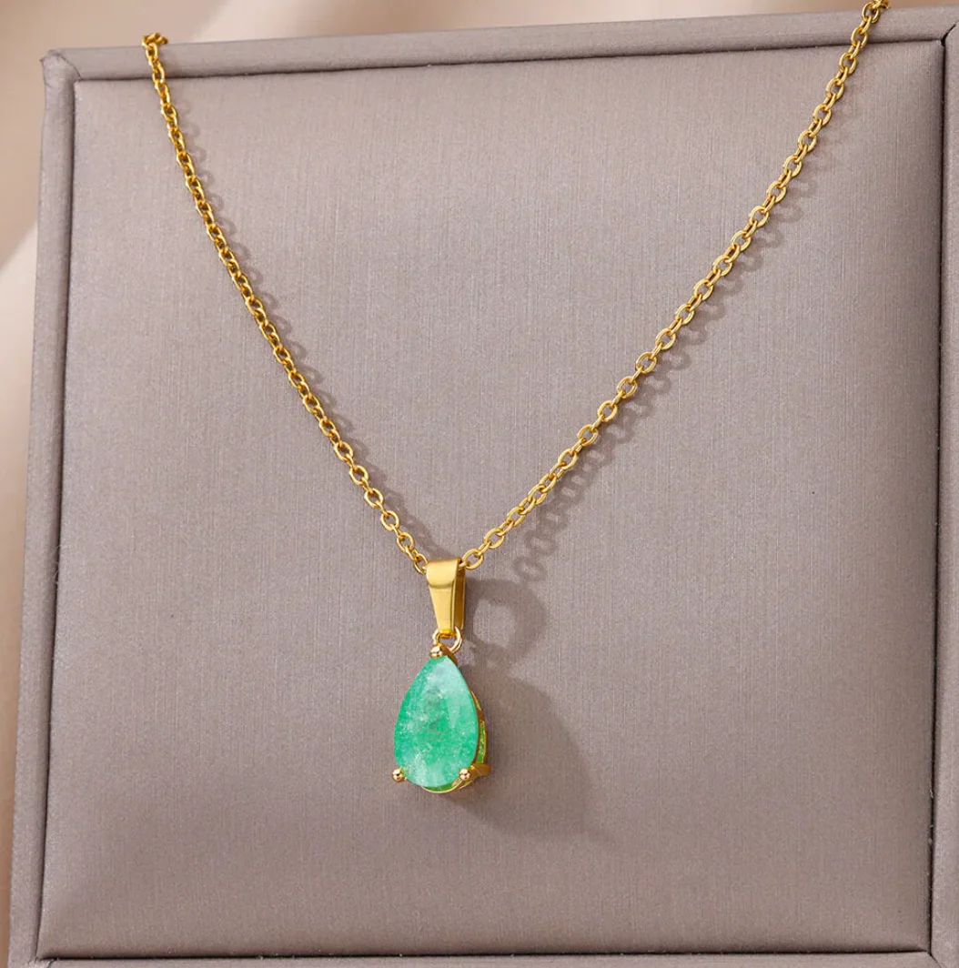 18K Gold Plated Necklace with Aventurine and Zodiac Stone
