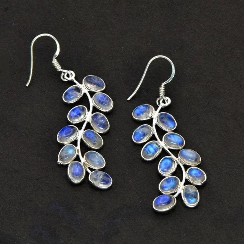 925 Silver Earrings with Blue Agate