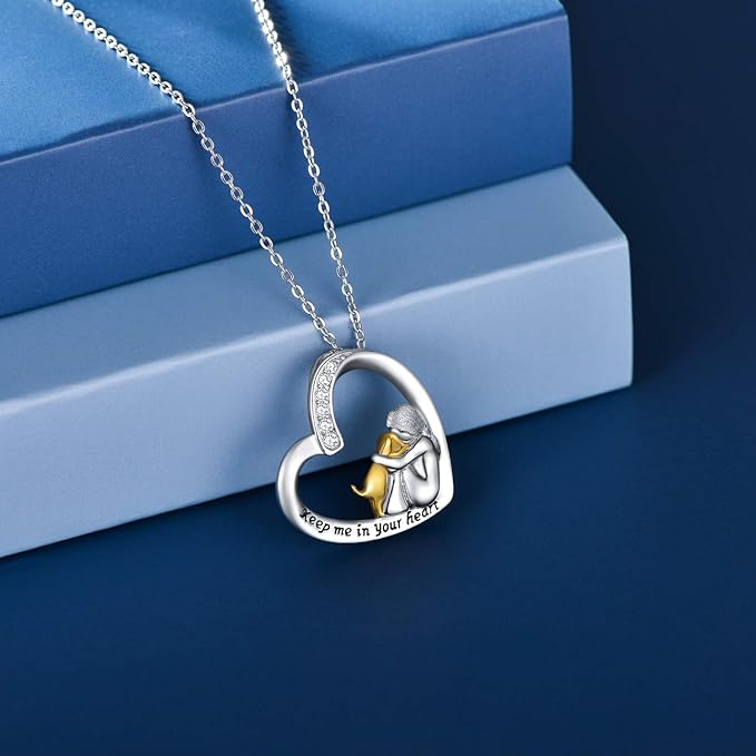 925 Sterling Silver Necklace – Heart & Dog Design with Zirconia - Image 3