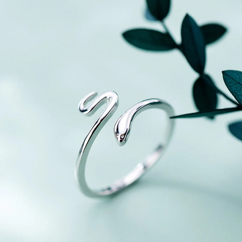 Adjustable 925 Silver Snake Ring - Image 2