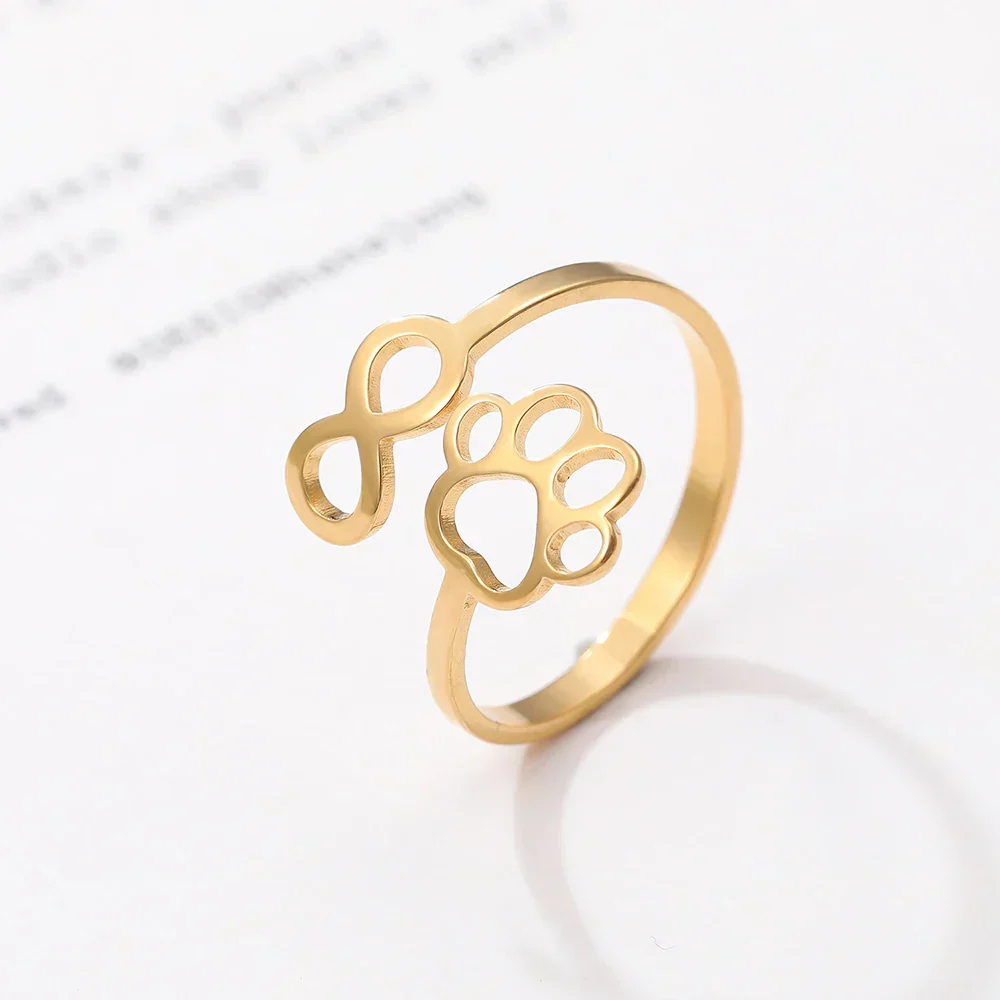 Adjustable Infinity Paw Ring – Stainless Steel - Image 7