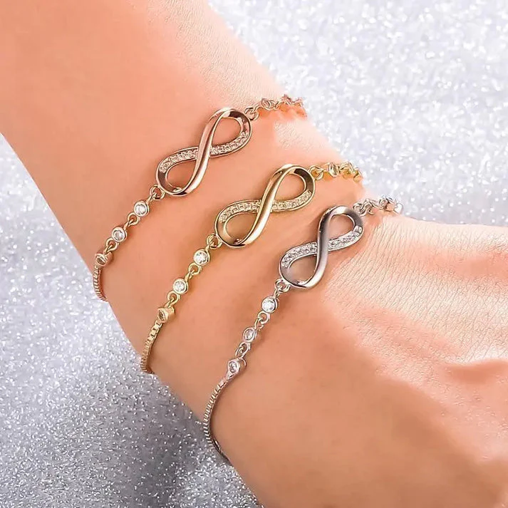 Adjustable Infinity Silver Bracelet