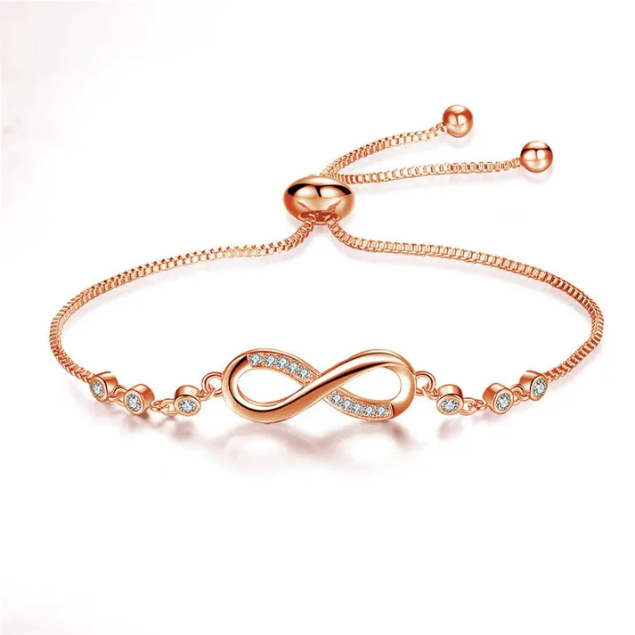 Adjustable Infinity Silver Bracelet - Image 3