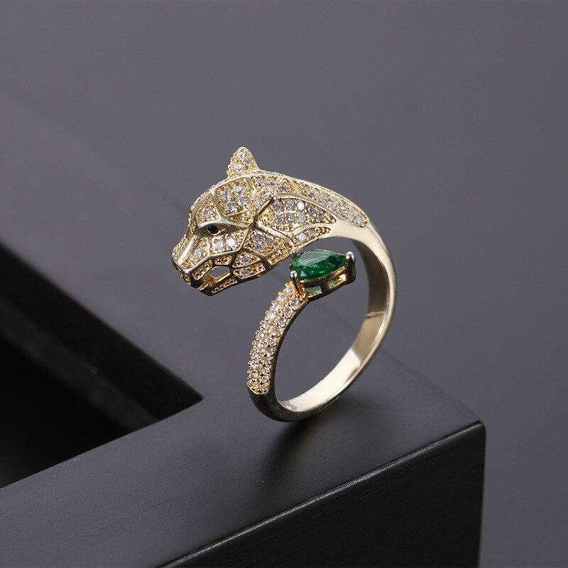 Adjustable Leopard Ring with Zirconia Finish - Image 3