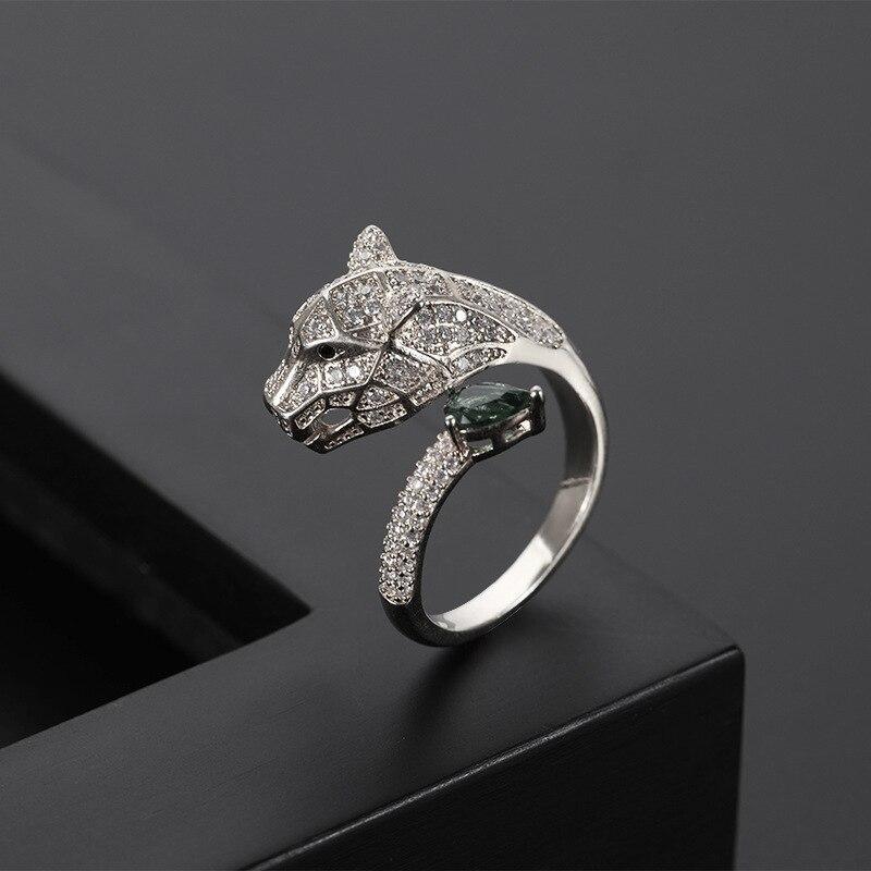 Adjustable Leopard Ring with Zirconia Finish - Image 5