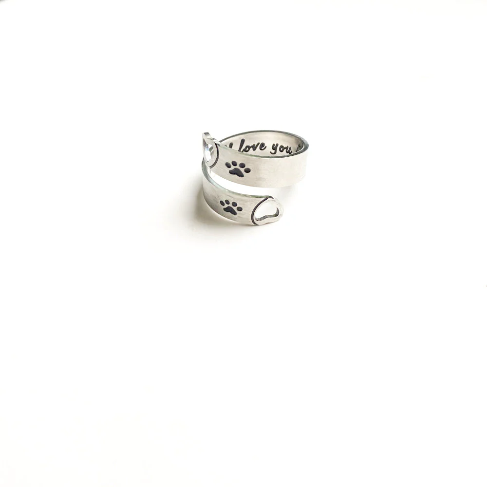 Adjustable Paw & Heart Twist Ring – Stainless Steel - Image 2