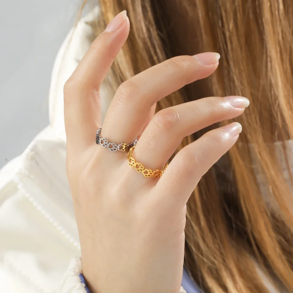 Adjustable Paw Print Ring – Made of Stainless Steel - Image 4