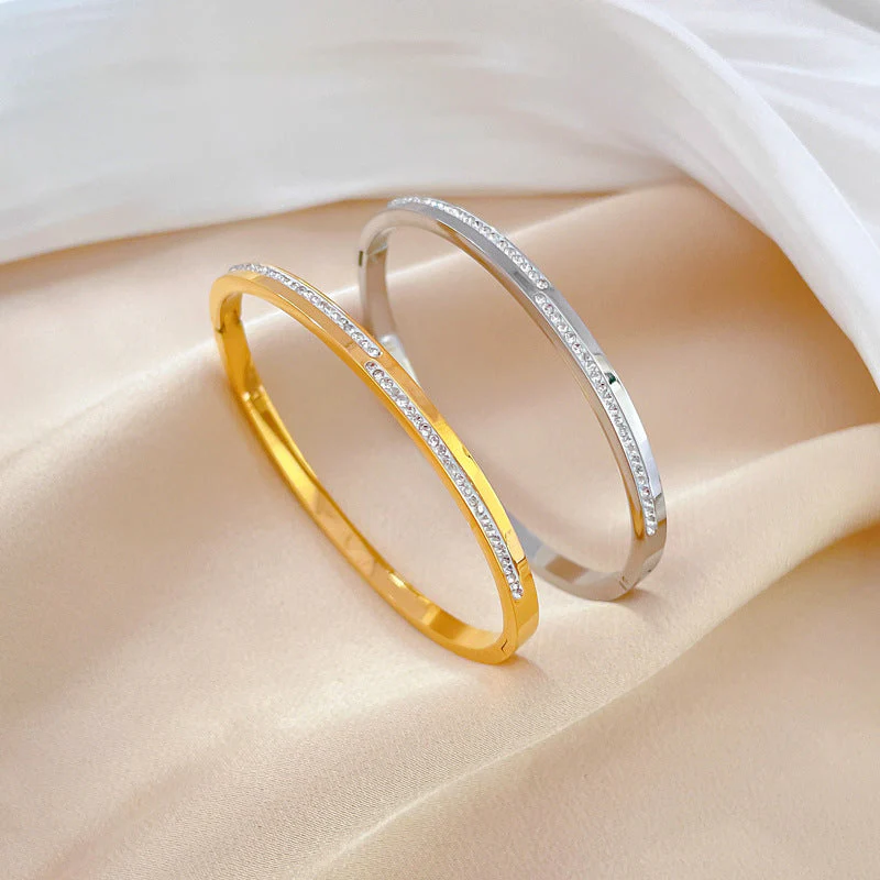 Aera Rigid Gold Crystal Bracelet - Image 2