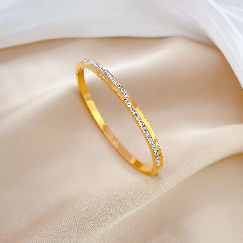 Aera Rigid Gold Crystal Bracelet - Image 5