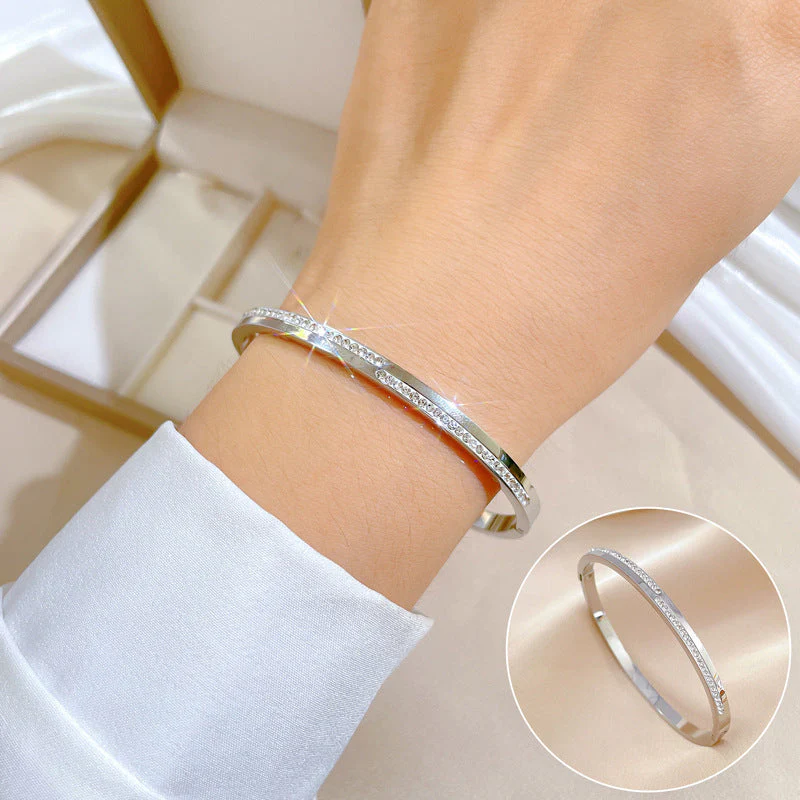 Aera Rigid Gold Crystal Bracelet - Image 6