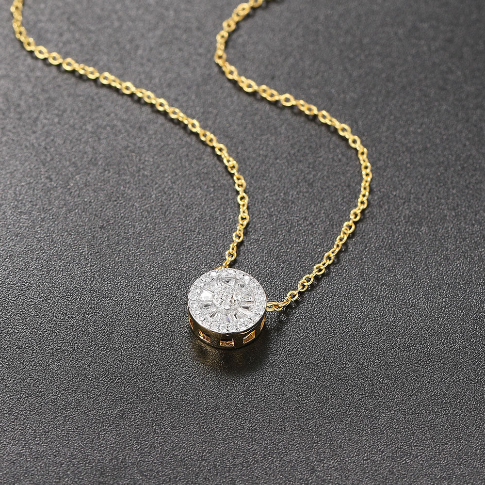 Anne-Marie Round Crystal Gold Necklace - Image 3