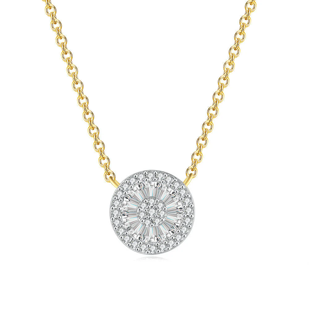 Anne-Marie Round Crystal Gold Necklace - Image 4