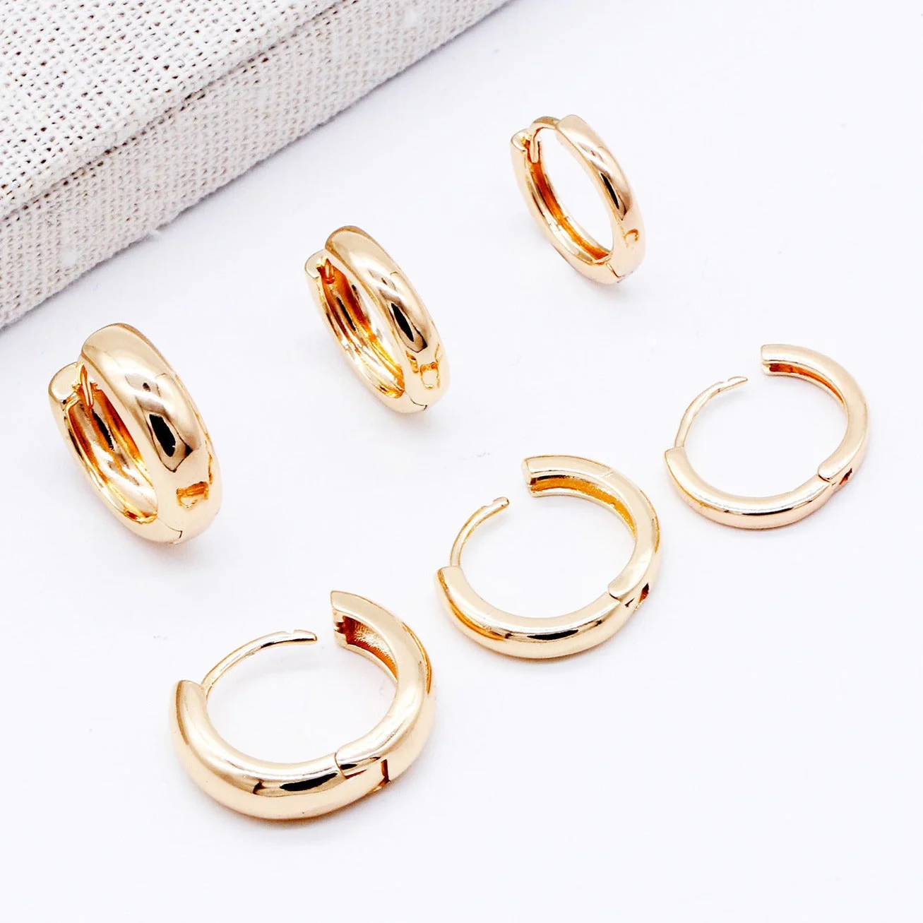 Aurelia Hugging Gold Hoop Earrings