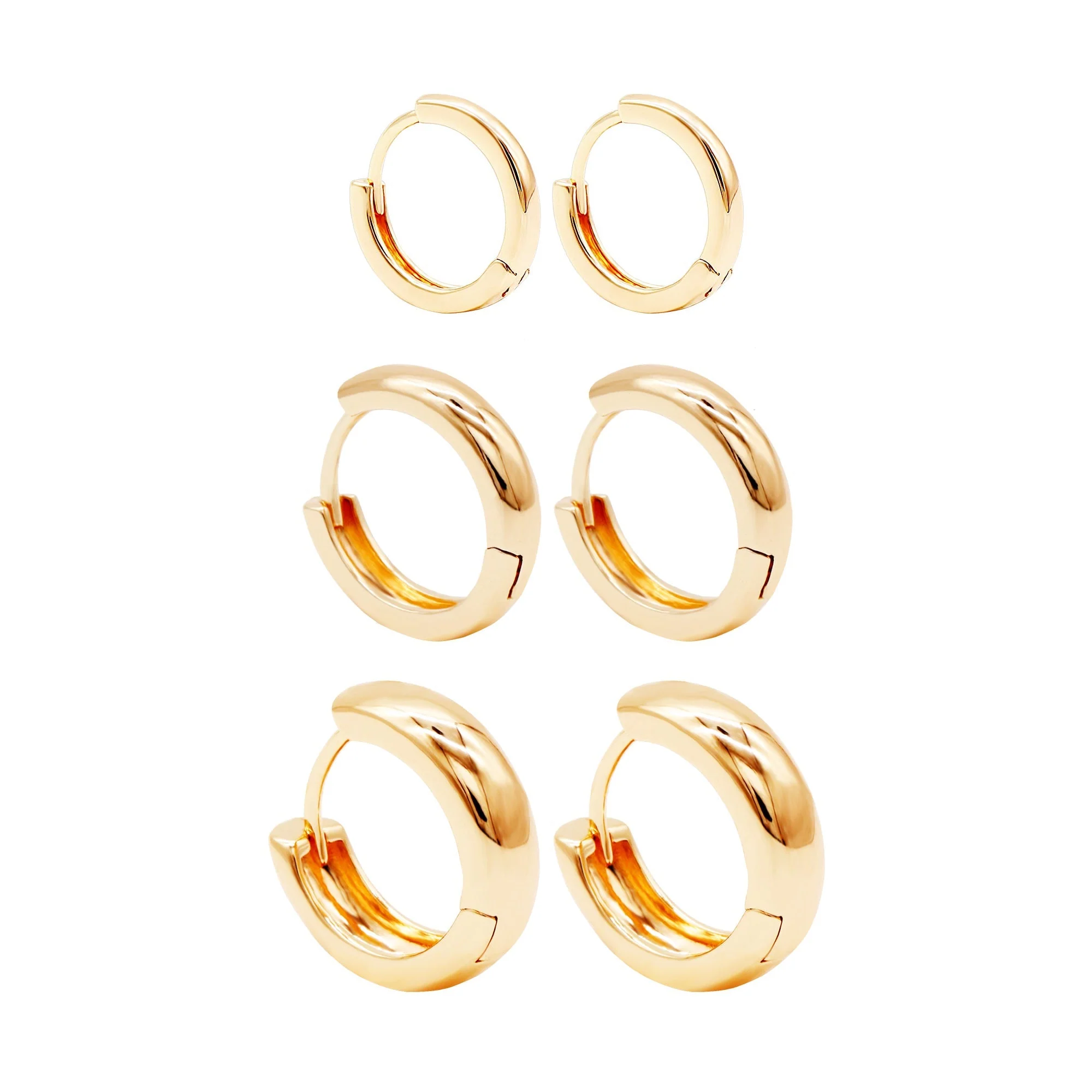 Aurelia Hugging Gold Hoop Earrings - Image 4