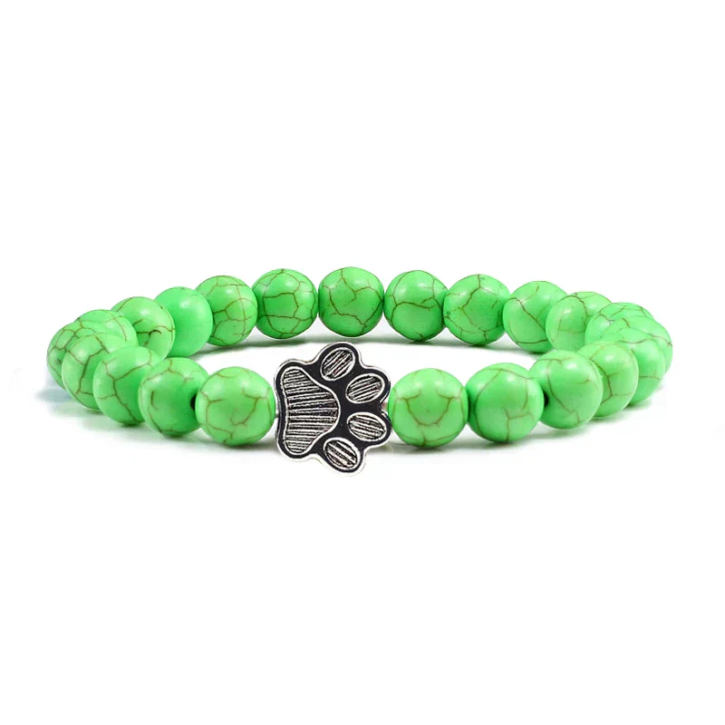 Beaded Paw Bracelet – Natural Stone Design - Image 10