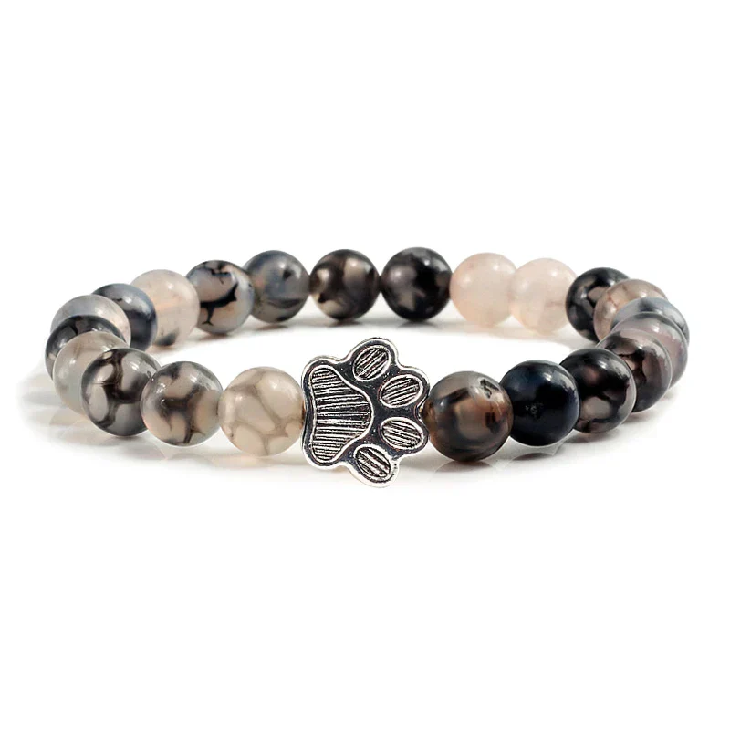 Beaded Paw Bracelet – Natural Stone Design - Image 19