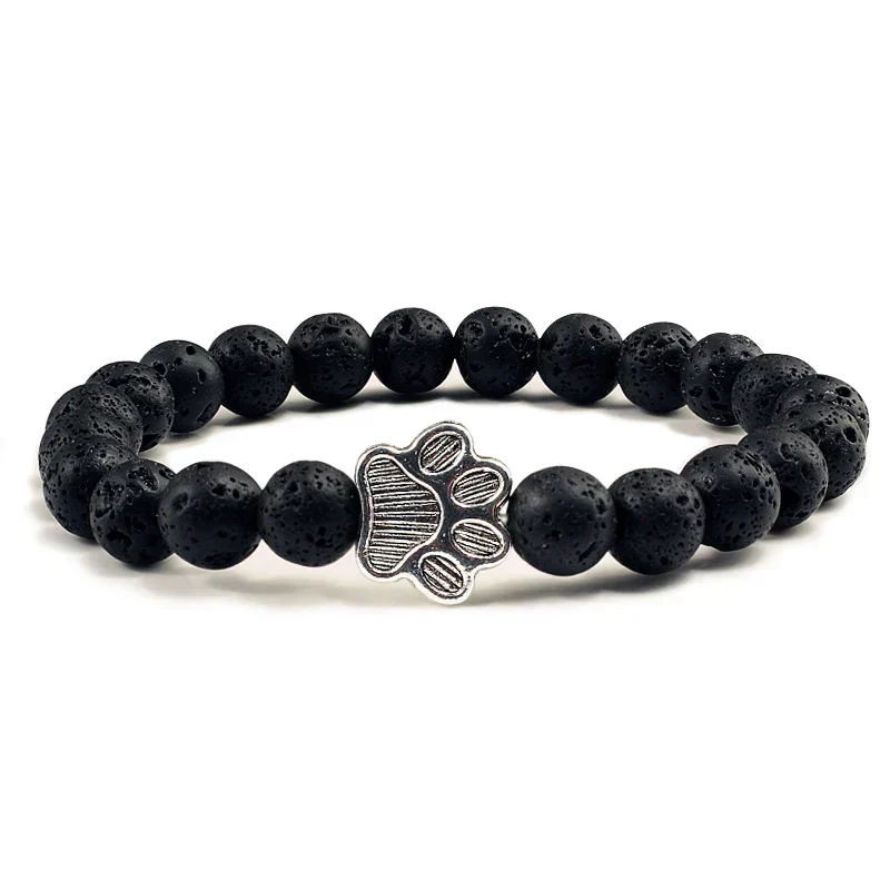 Beaded Paw Bracelet – Natural Stone Design - Image 3