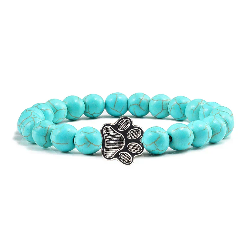 Beaded Paw Bracelet – Natural Stone Design - Image 6