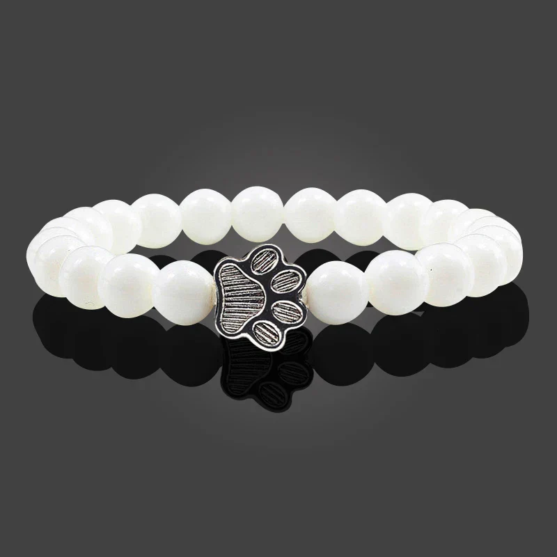 Beaded Paw Bracelet – Natural Stone Design - Image 7