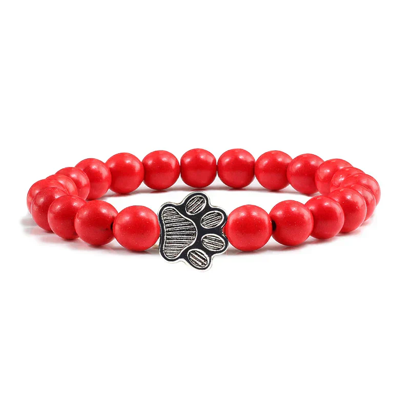 Beaded Paw Bracelet – Natural Stone Design - Image 9