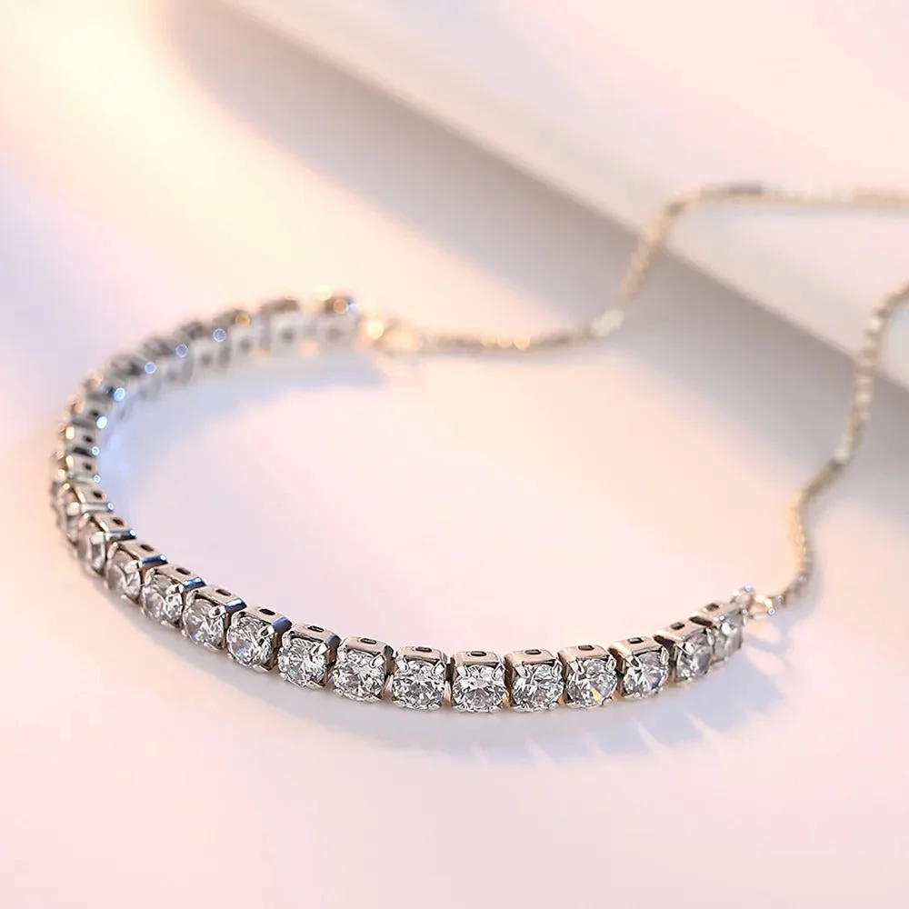 Beautiful 925 Silver Bracelet with Zirconia - Image 2