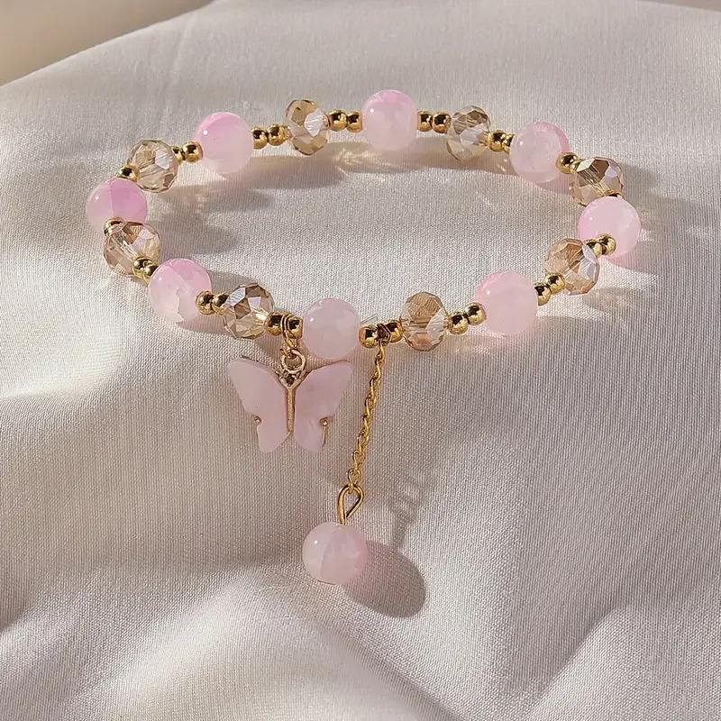 Beautiful Butterfly Beaded Stretch Bracelet - Image 9