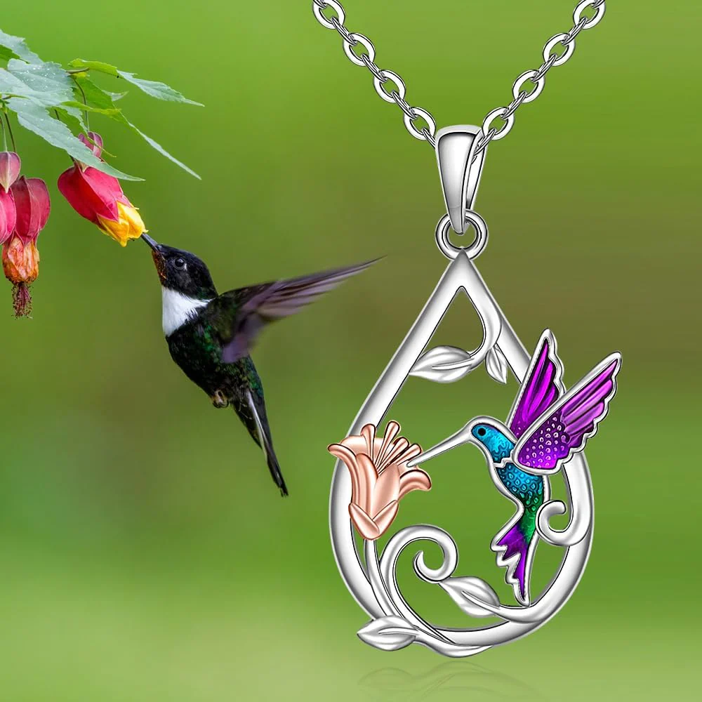 Beautiful Hummingbird Necklace for Women with Bonus Earrings - Image 2