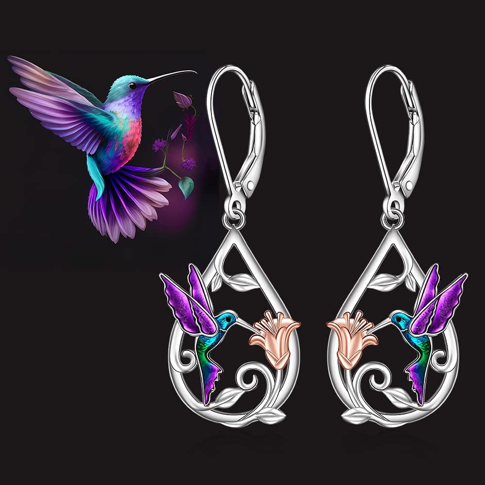 Beautiful Hummingbird Necklace for Women with Bonus Earrings - Image 3