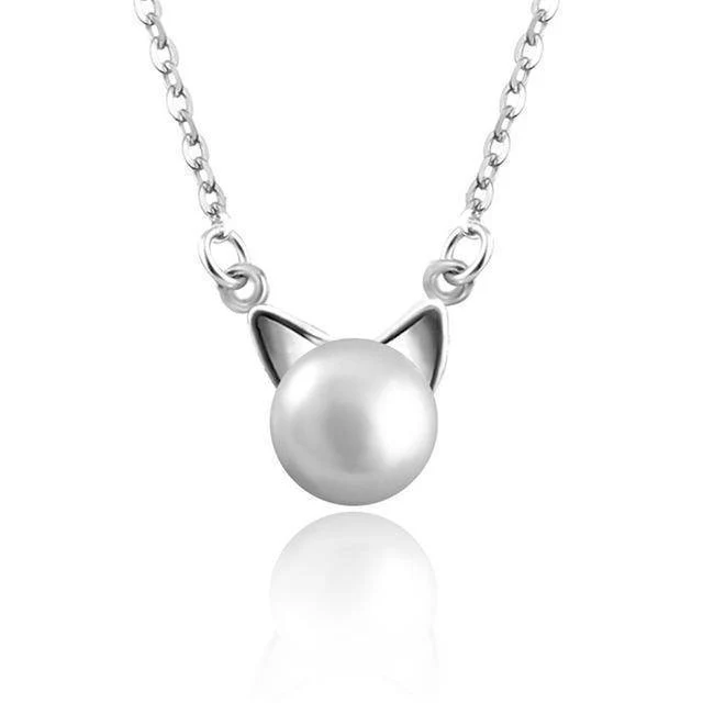 Beautiful Pearl Cat Necklace with Bonus Earrings + Ring - Image 7