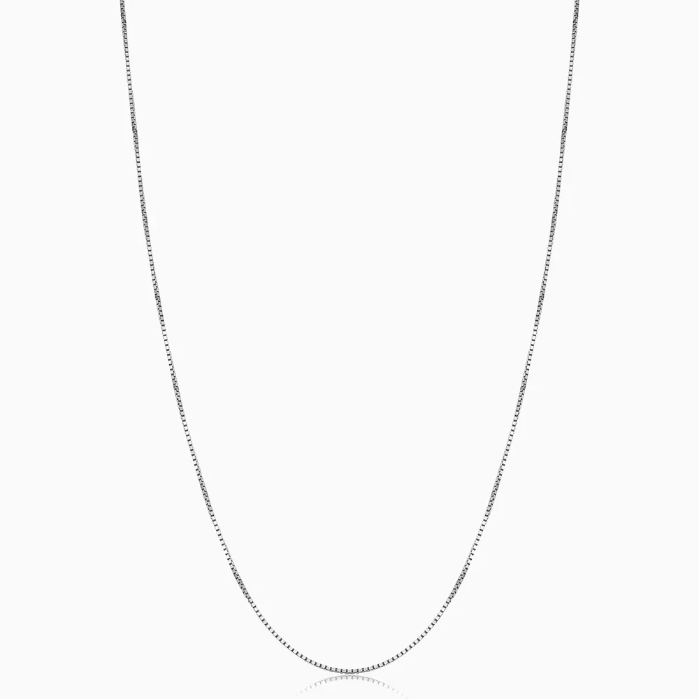 Bodega Box Necklace | White Gold