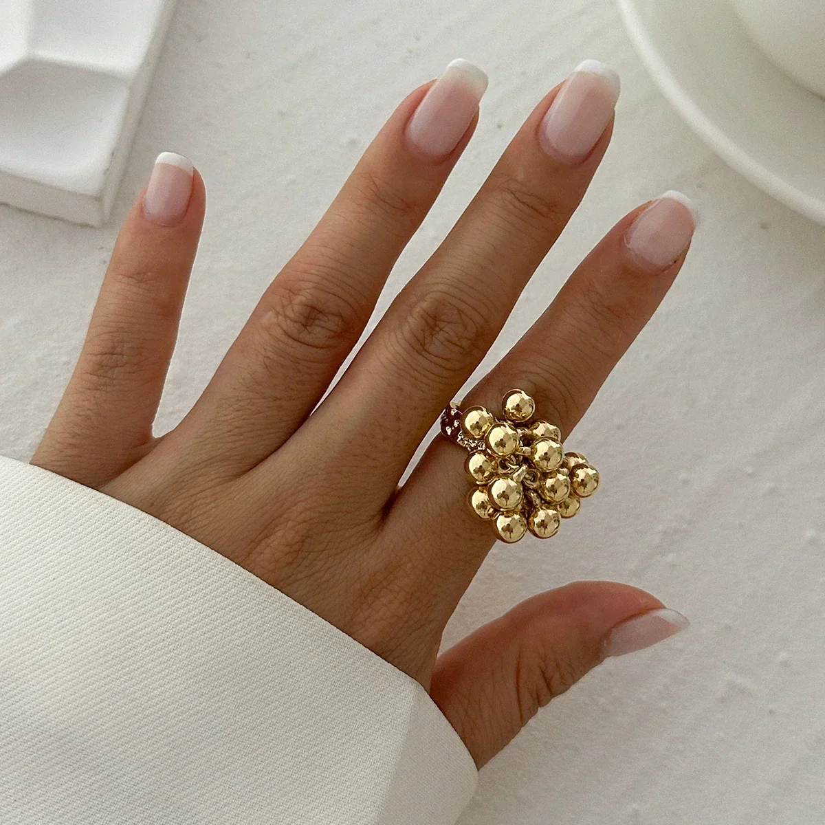 Boho Ring with Inlaid Pearls - Image 6