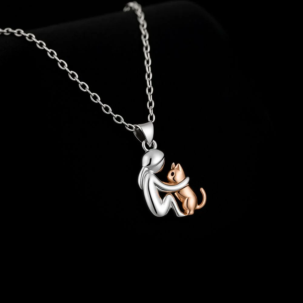 Cat Hug Pendant Necklace with Bonus Earrings – Limited Time Offer - Image 2