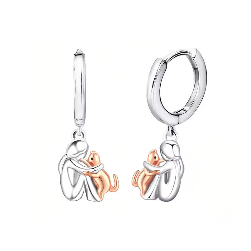 Cat Hug Pendant Necklace with Bonus Earrings – Limited Time Offer - Image 4