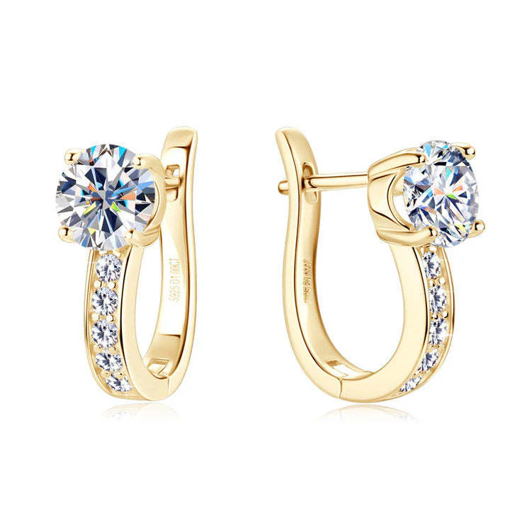 Channel Huggie Earrings | Gold