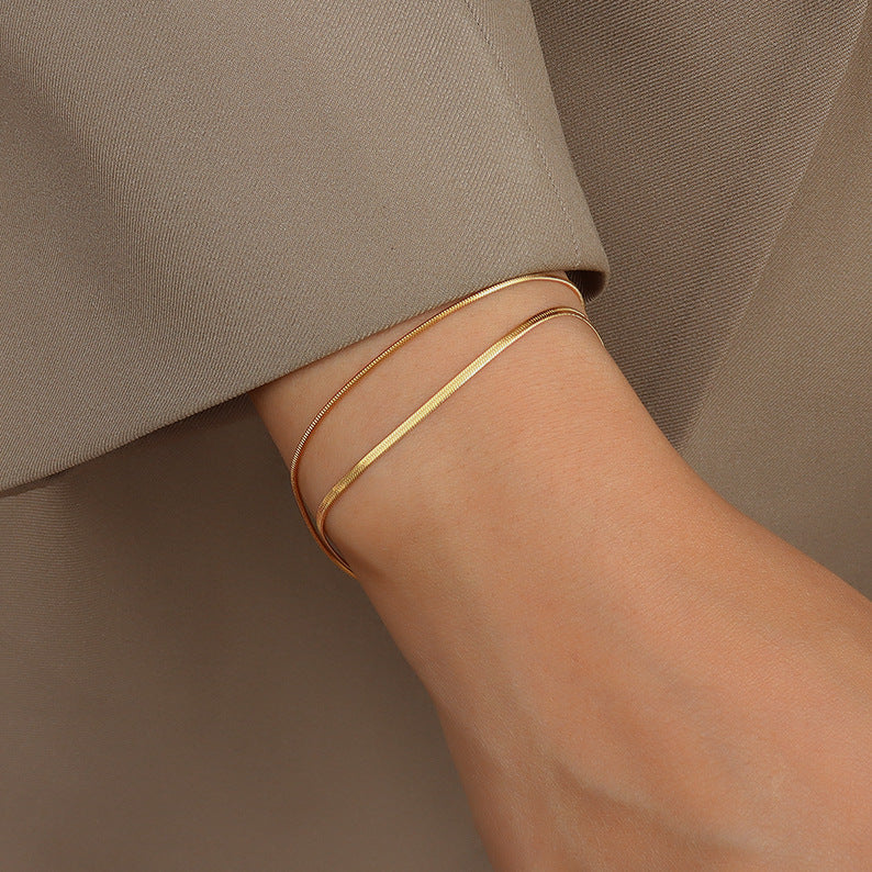Classia Double Layer Gold Bracelet - Image 2