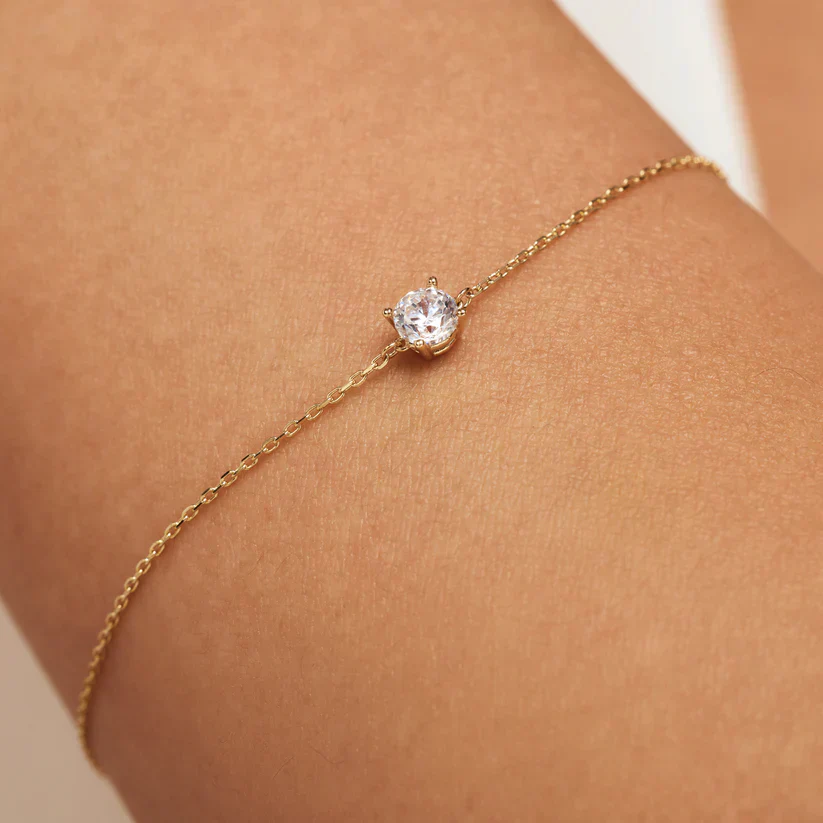 Cléa Moissanite Stone Bracelet | Gold - Image 2