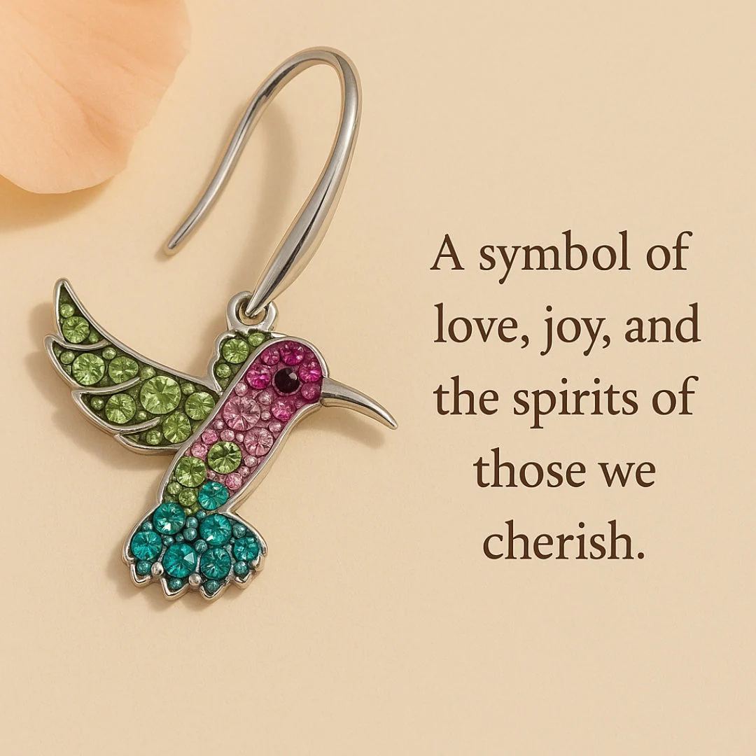 Colorful Hummingbird Sparkle Earrings - Image 4