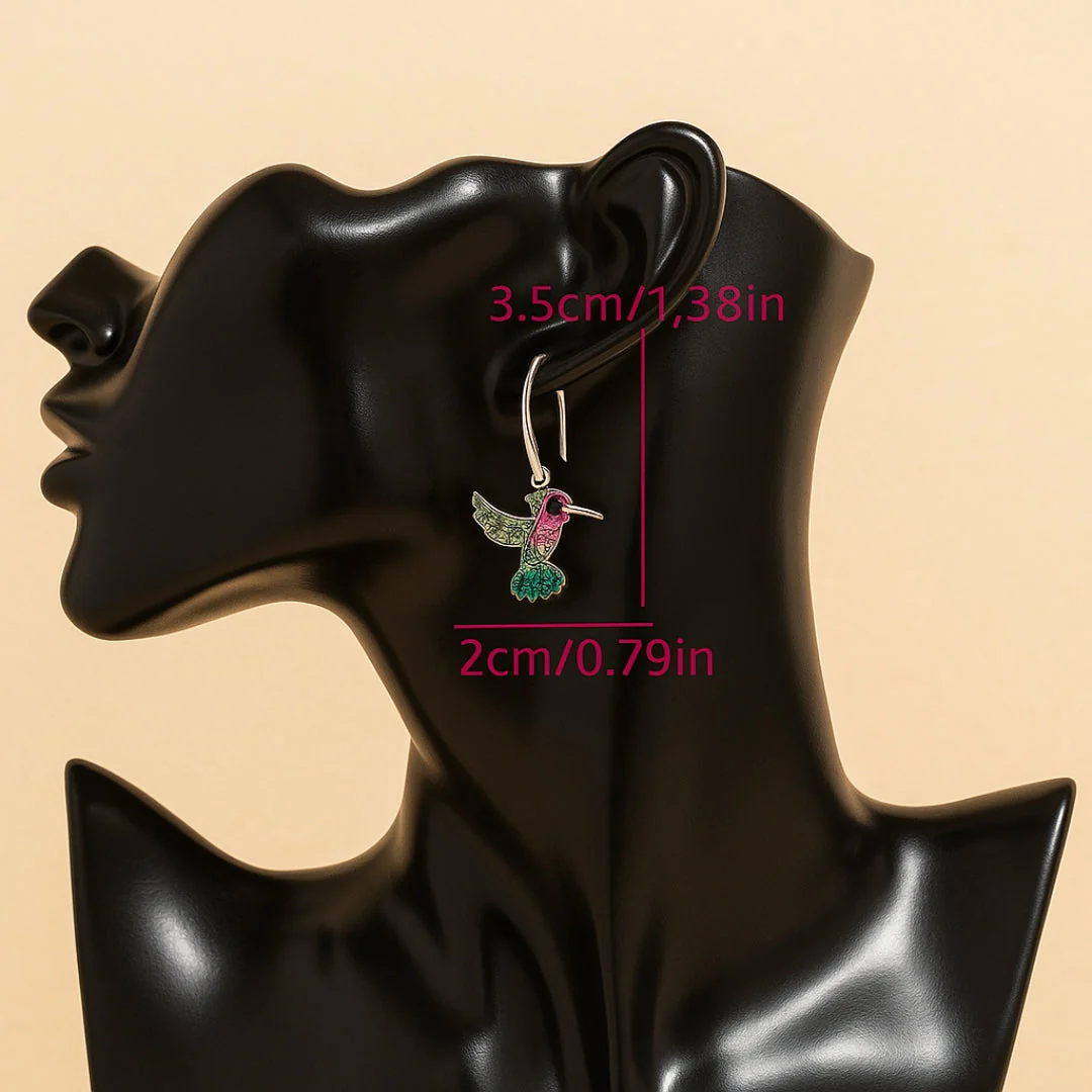 Colorful Hummingbird Sparkle Earrings - Image 6