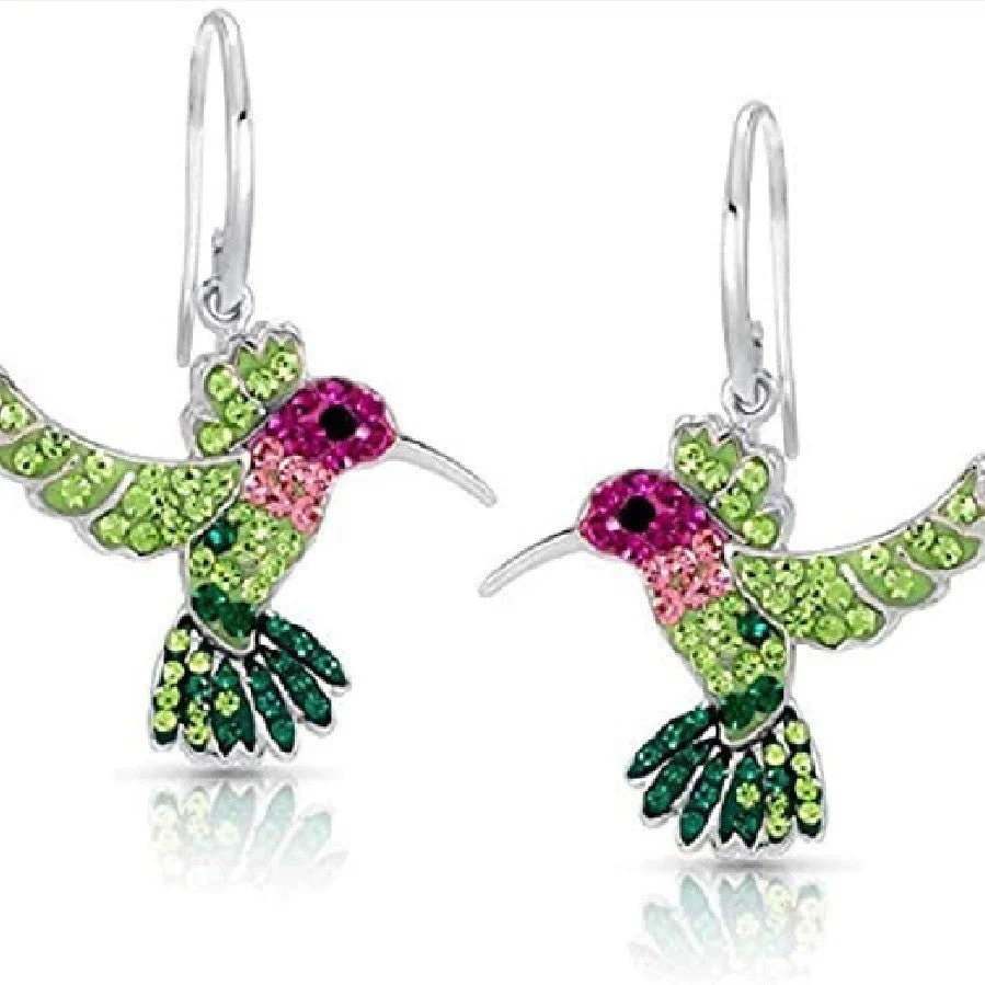 Colorful Hummingbird Sparkle Earrings - Image 7