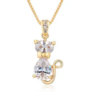Crystal Cat Pendant Necklace - Image 6