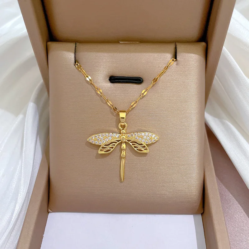 Crystal Dragonfly Necklace – Symbol of Transformation & Beauty - Image 3