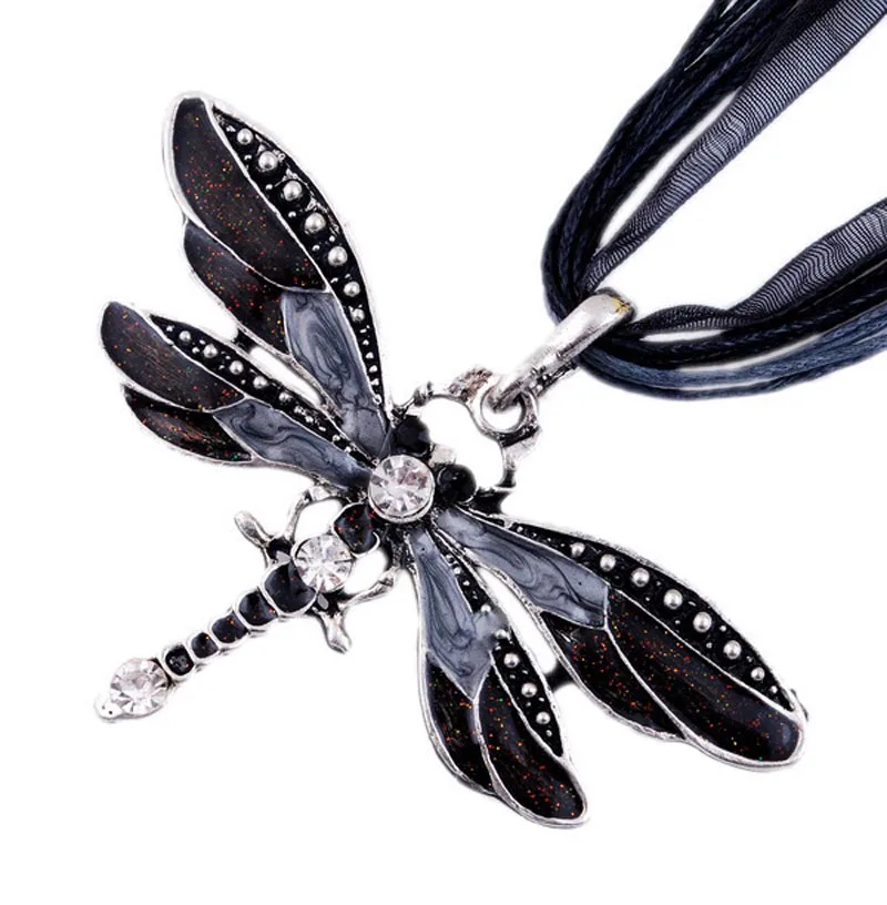 Crystal Dragonfly Pendant Necklace - Image 2