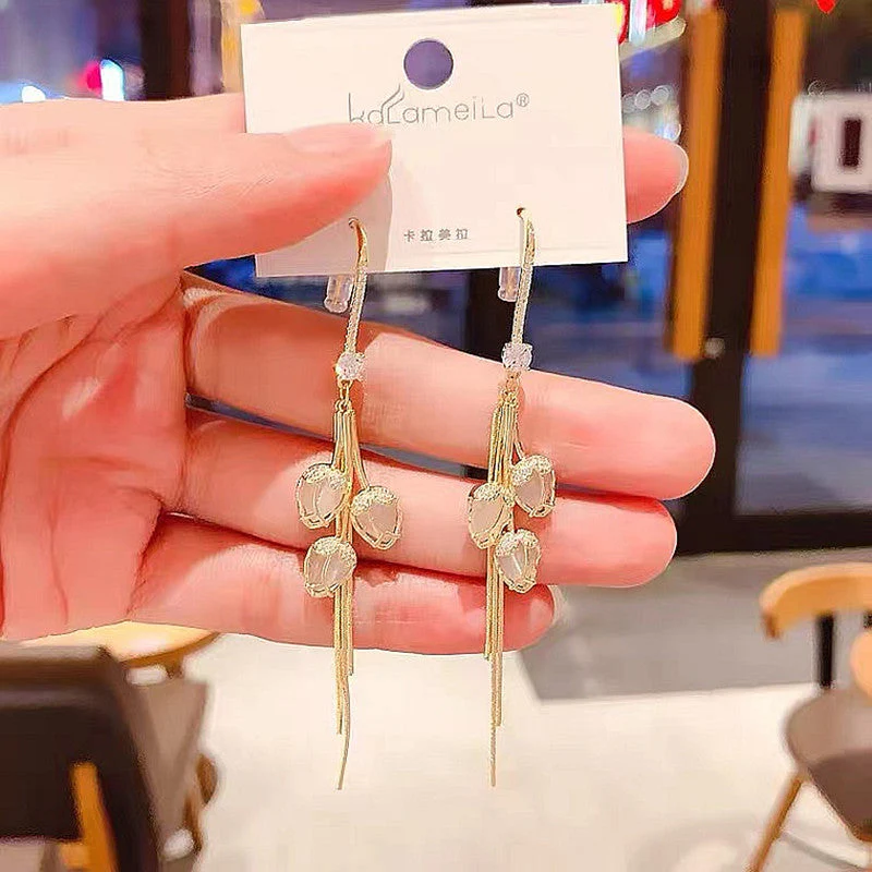 Crystal Flower Earrings - Image 3