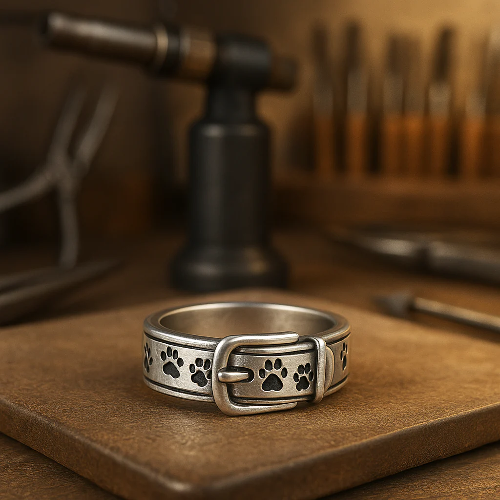 Cute and Stylish Dog-Inspired Collar Ring - Image 4