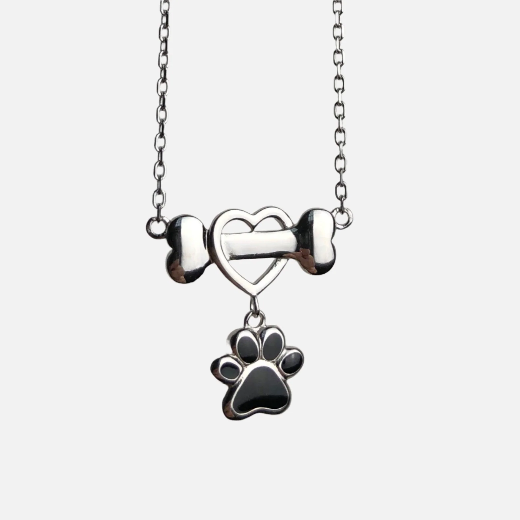 Dainty Dog Paw Necklace in Stainless Steel - Image 2