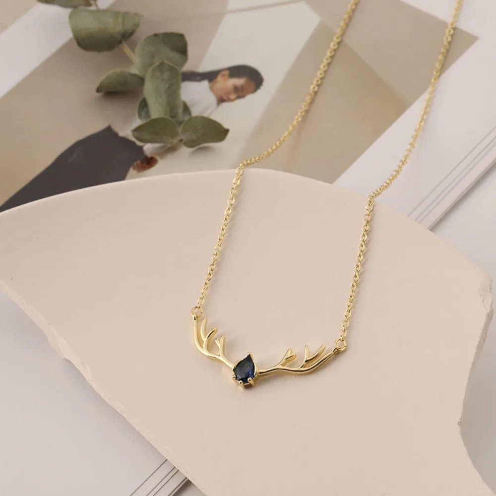 Deer Antler Necklace with Delicate Heart Charm - Image 6