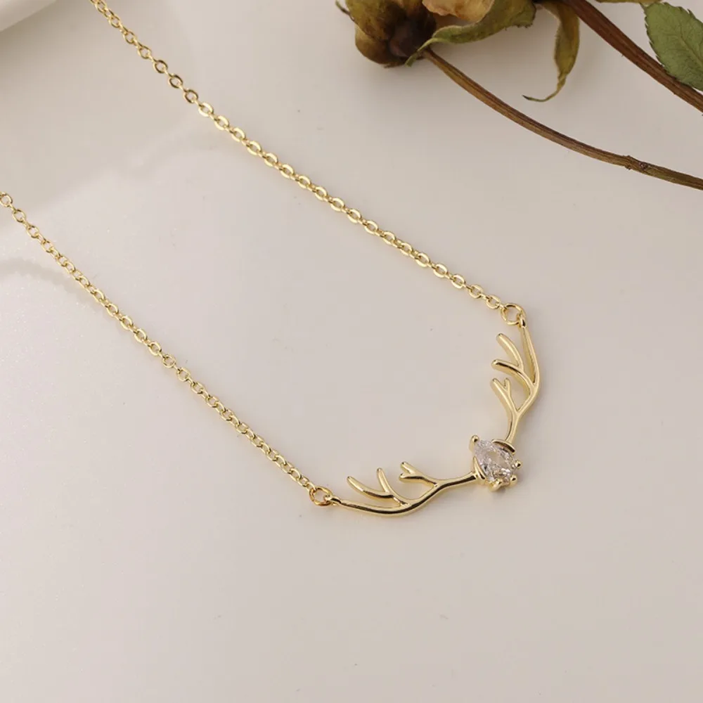 Deer Antler Necklace with Delicate Heart Charm - Image 8