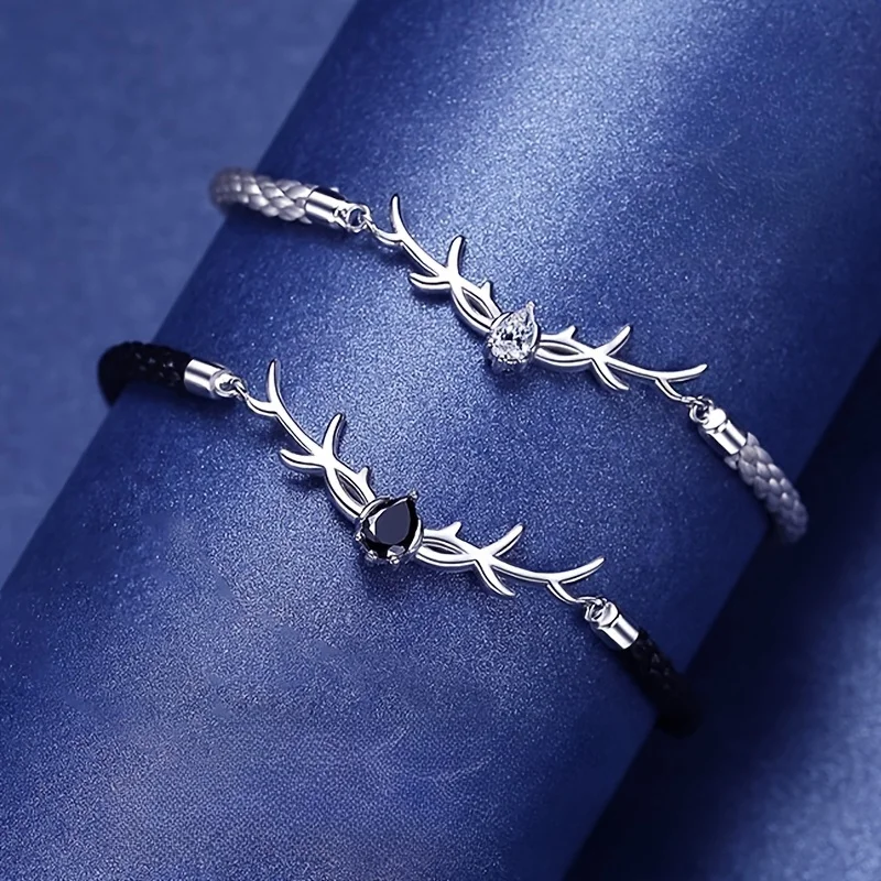 Deer Horn Heart Bracelet with Zircon - Image 2